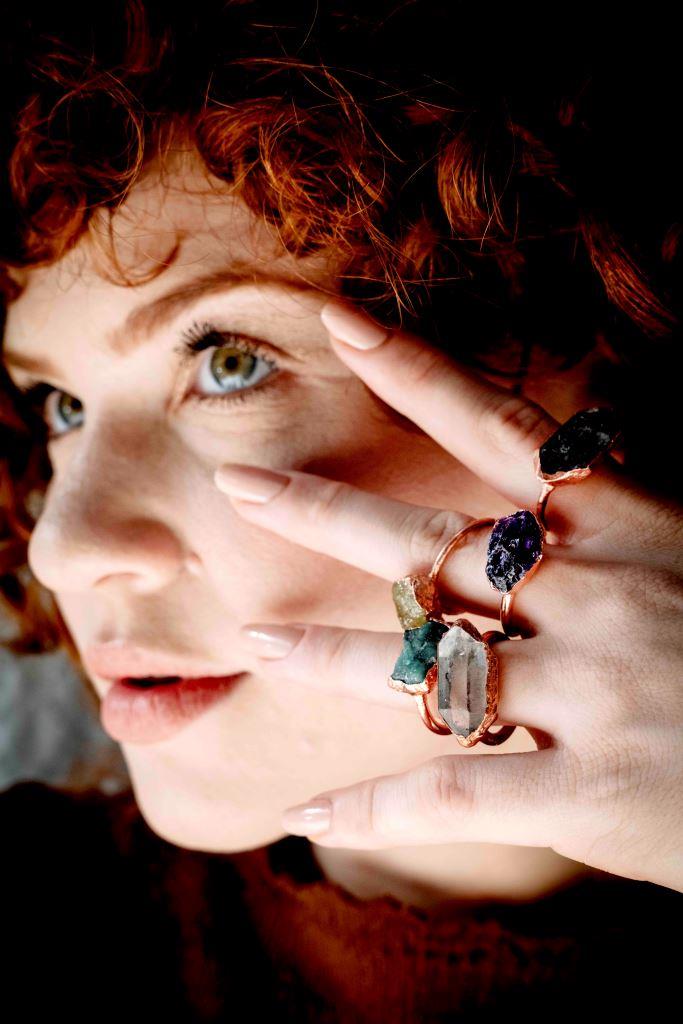 Large solitaire gemstone rings