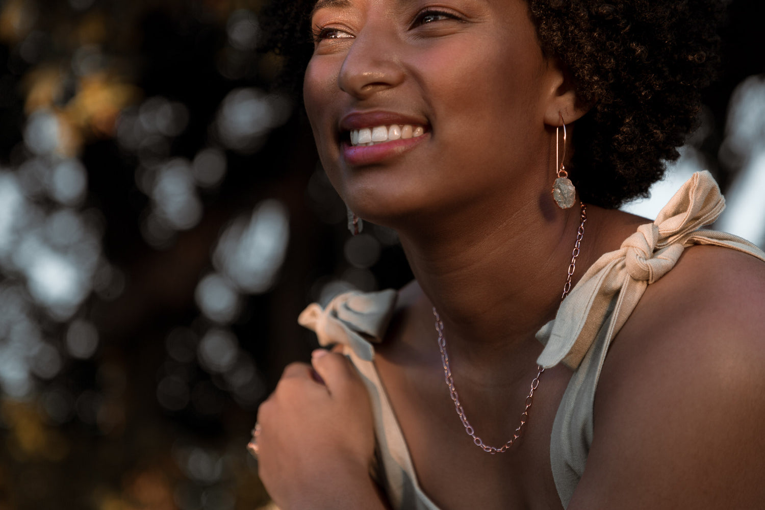Gemstone Dangly Earrings