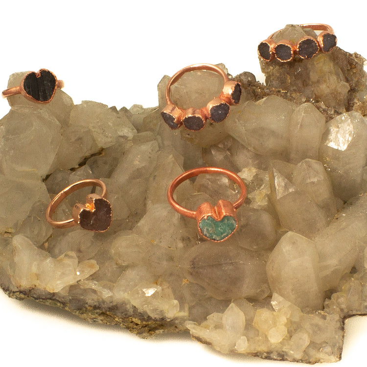 Small Heart and Druzy Eternity Ring Combo Special