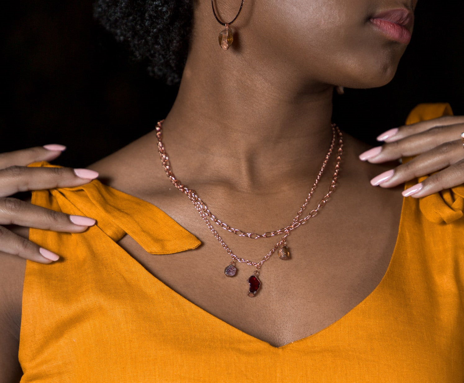 Multi gemstone necklace (short)