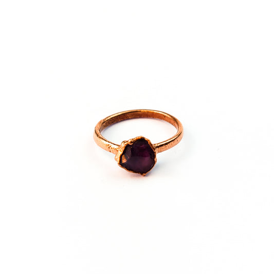 Small Amethyst Solitaire Ring