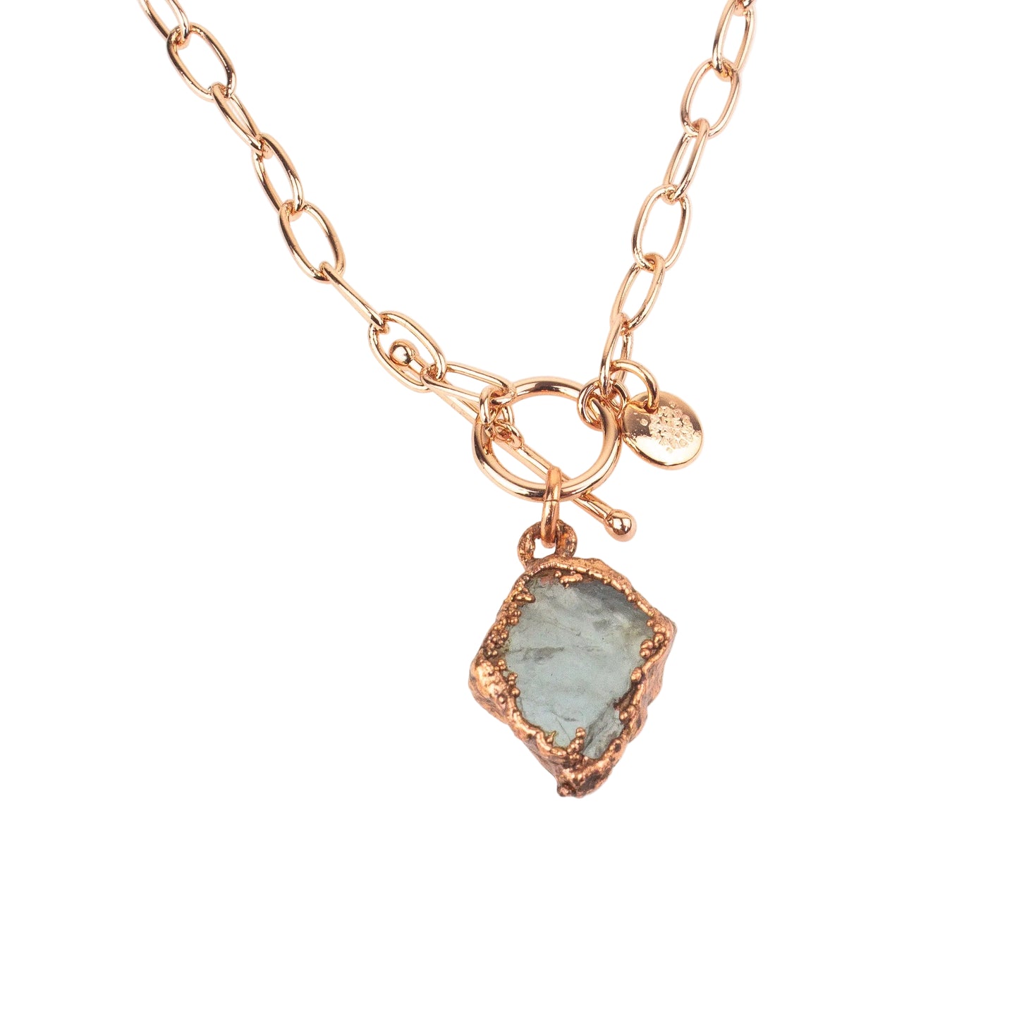 Large Aquamarine Toggle Clasp Necklace