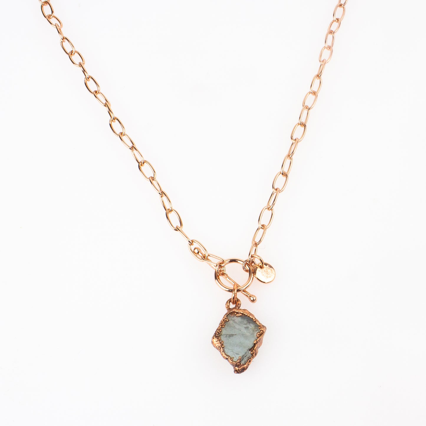 Large Aquamarine Toggle Clasp Necklace