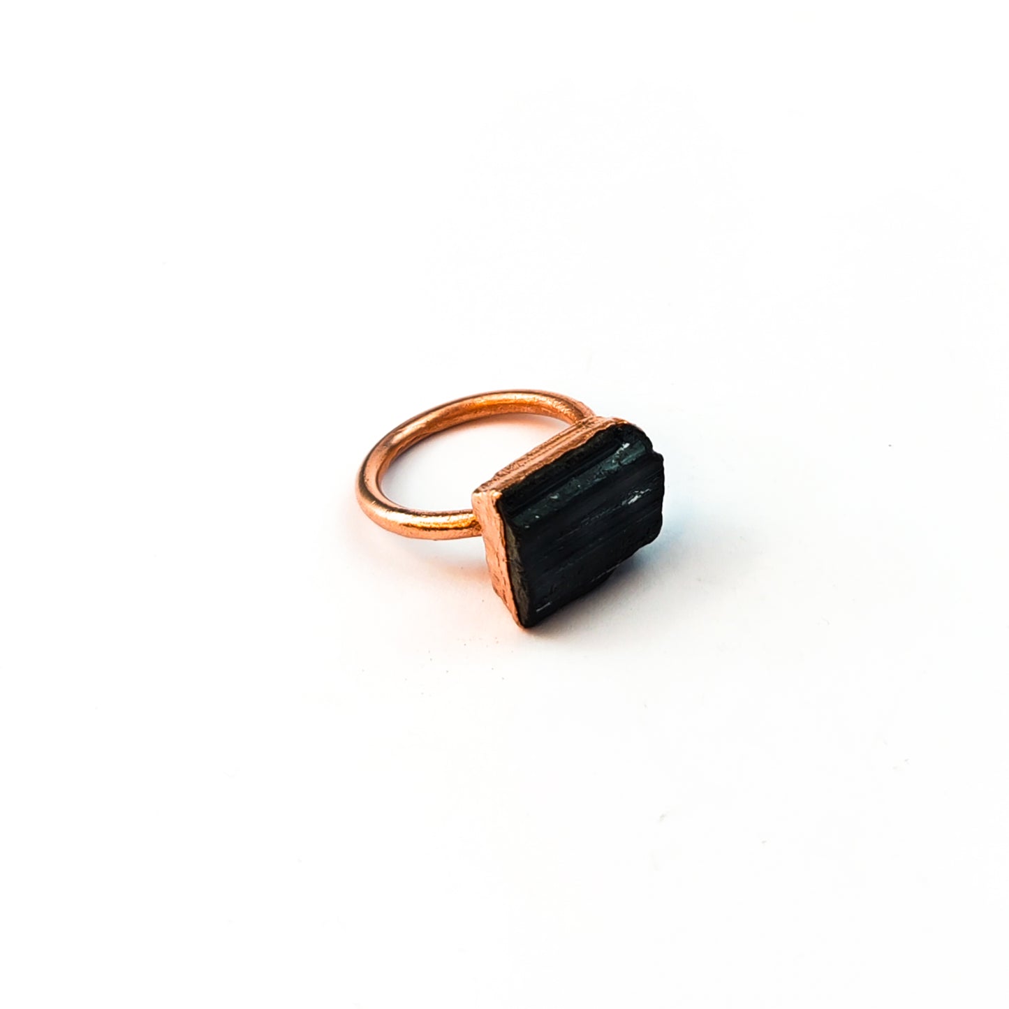 Large Black Tourmaline Solitaire Ring