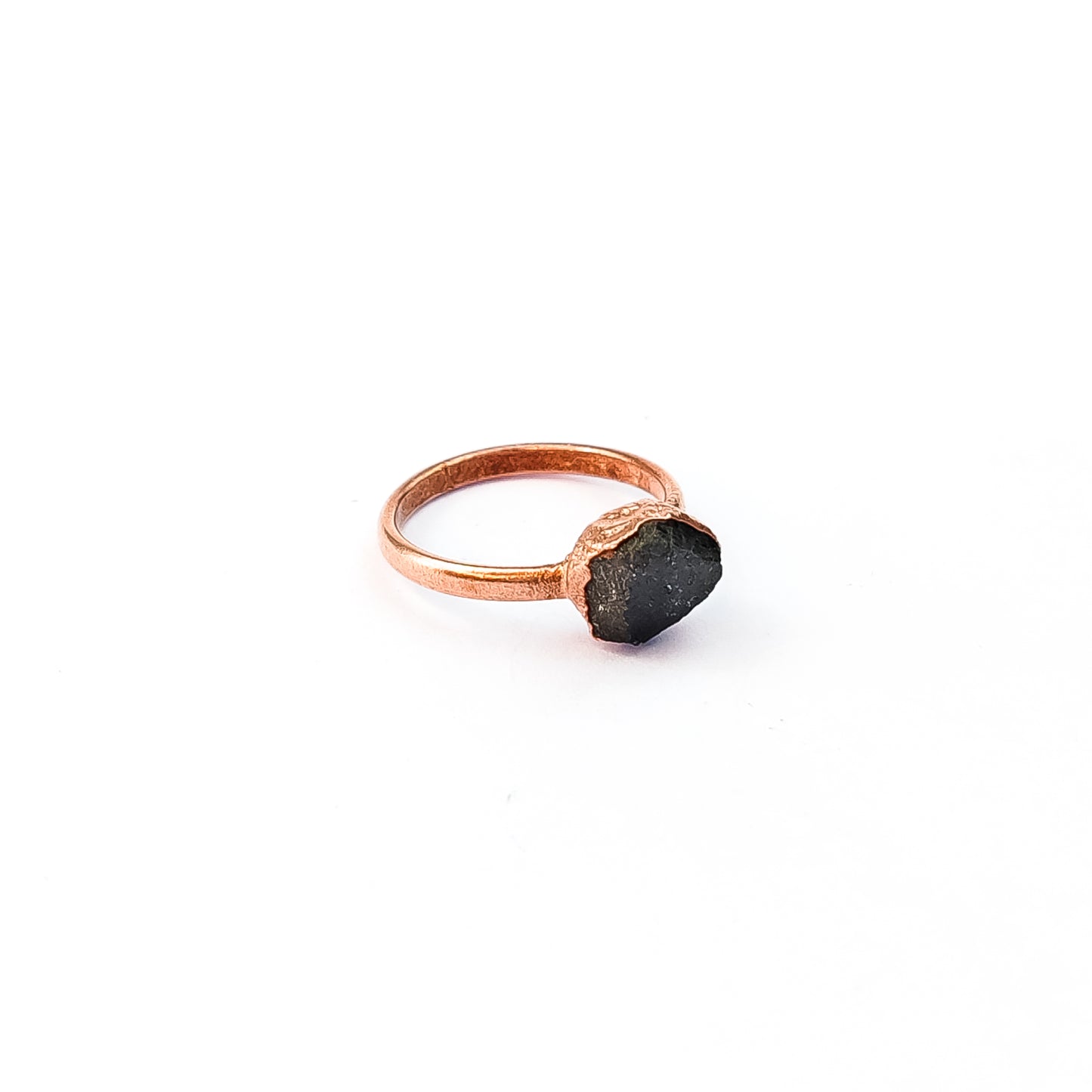 Small Black Tourmaline Solitaire Ring