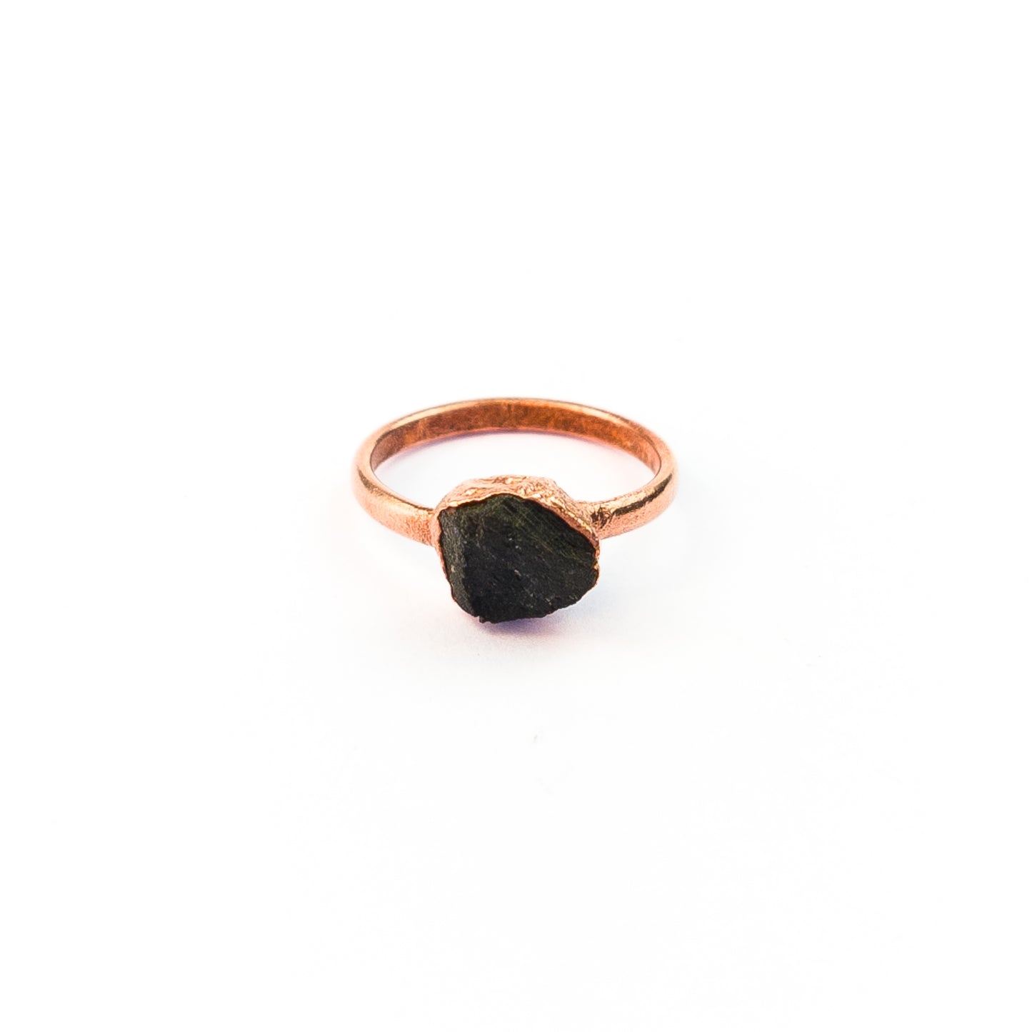 Small Black Tourmaline Solitaire Ring