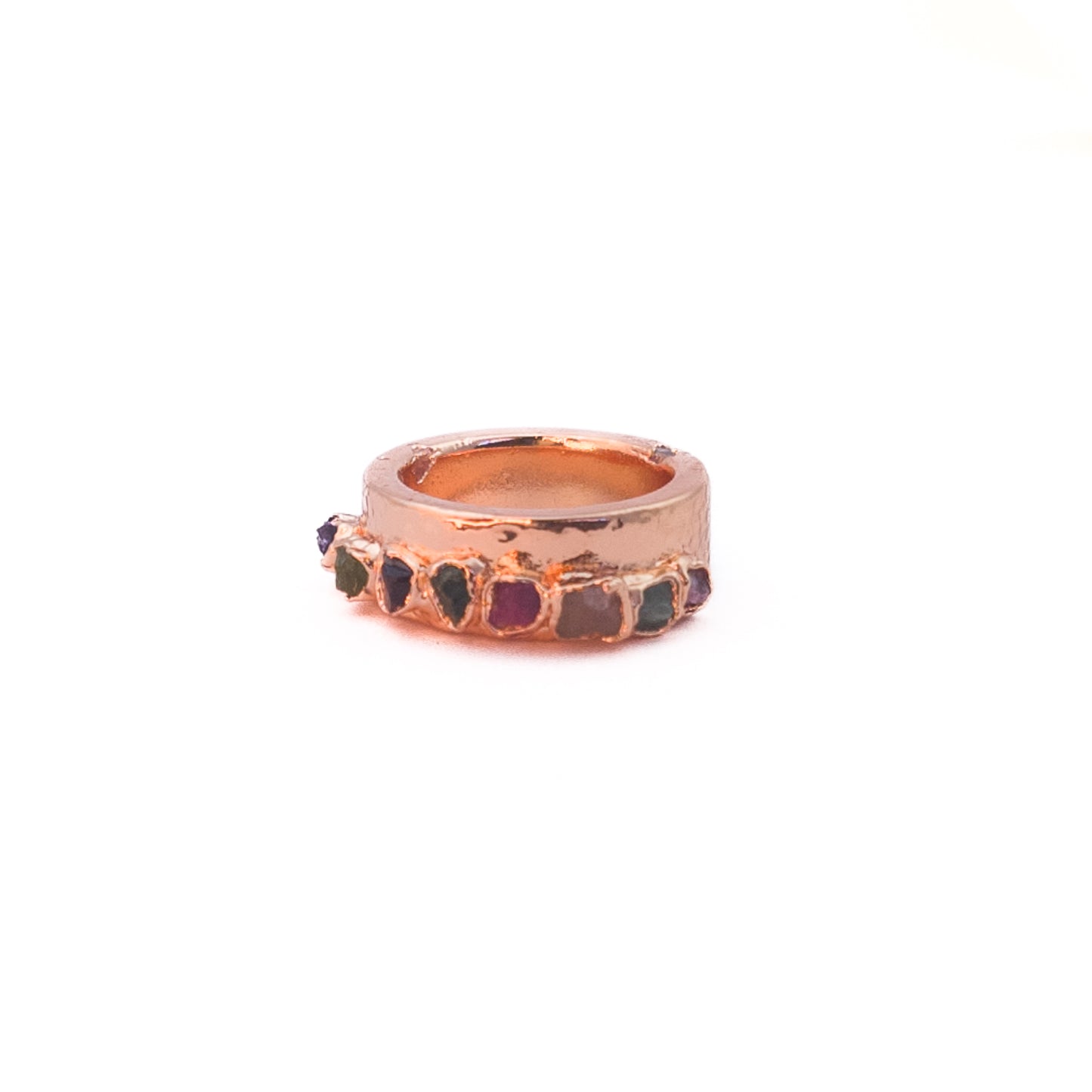 Chosen Stones Flat Hammered Ring