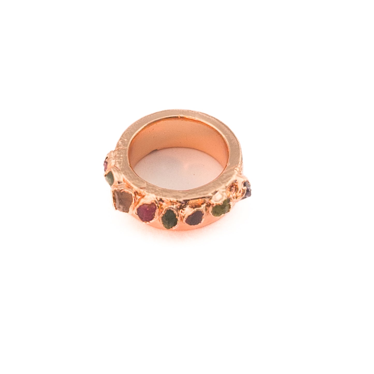 Chosen Stones Flat Hammered Ring