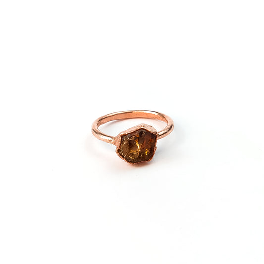 Small Citrine Solitaire Ring (November Birthstone)