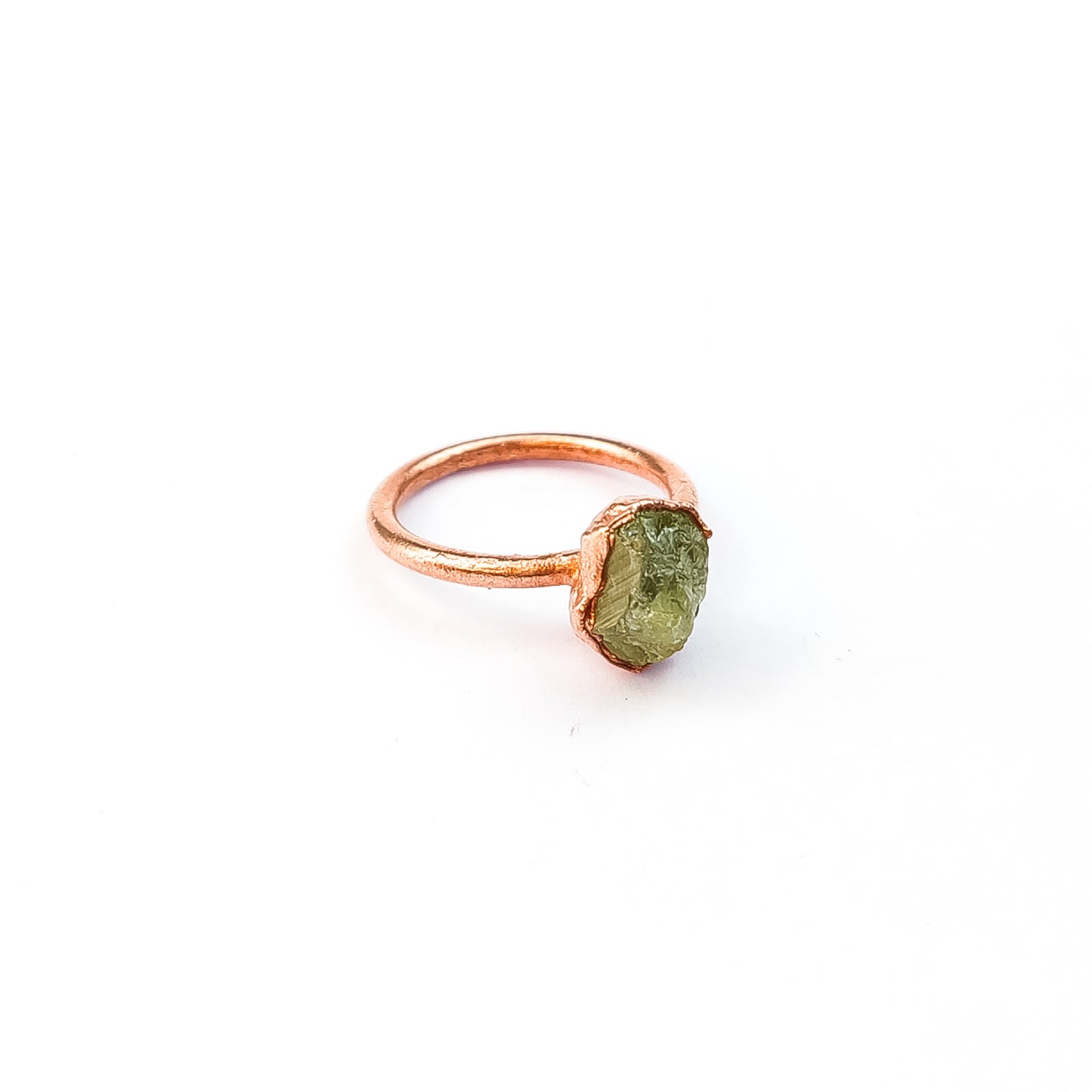 Small Green Garnet Solitaire Ring