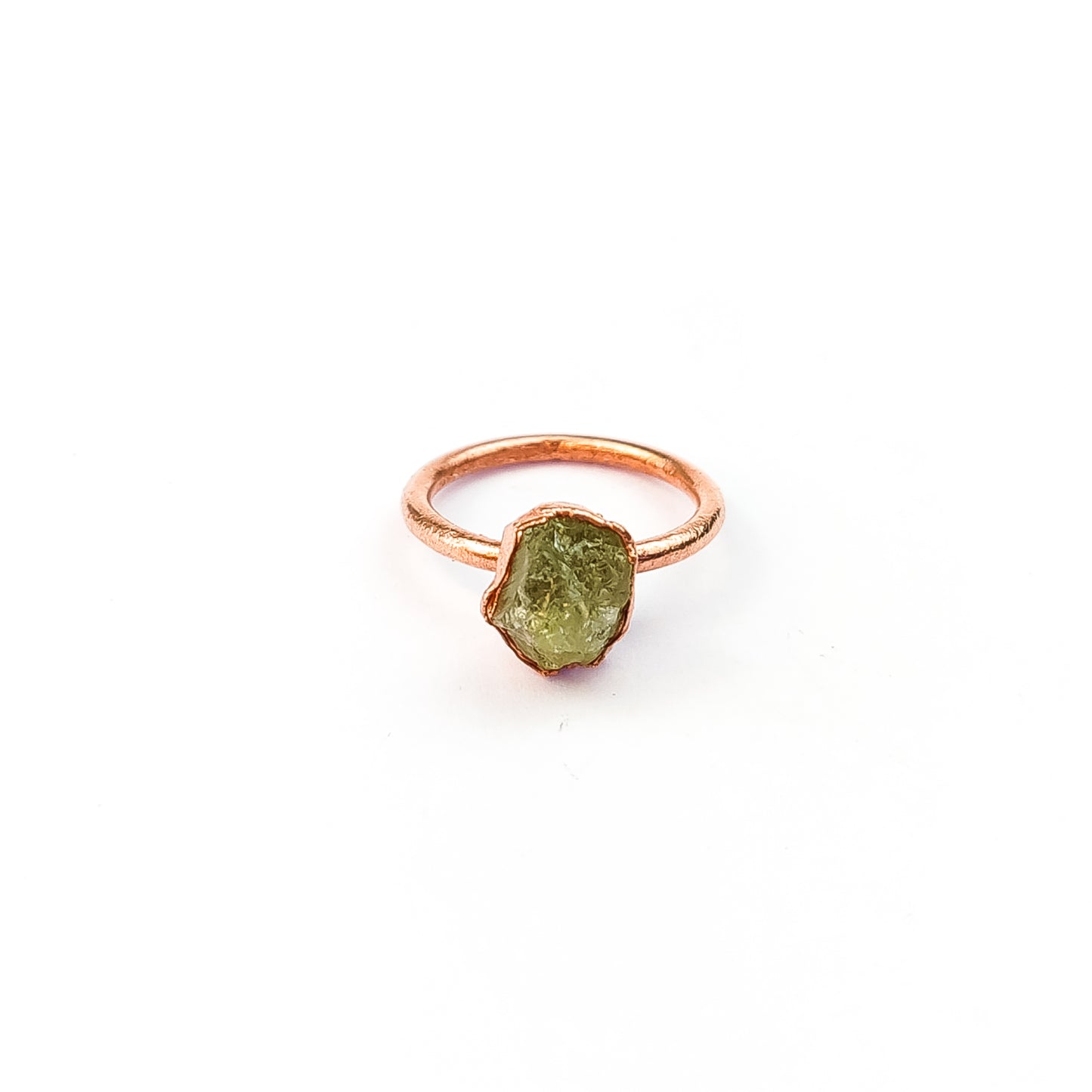 Small Green Garnet Solitaire Ring