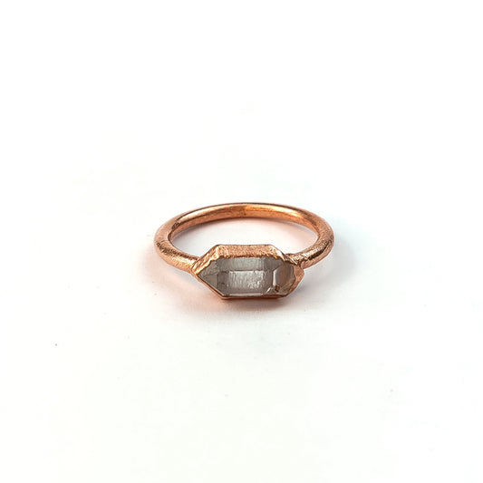 Small Herkimer Diamond Solitaire Ring