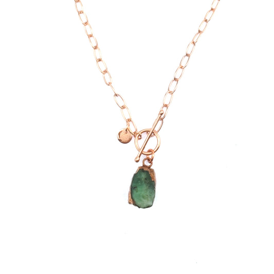 Large Emerald Toggle Clasp Necklace (May Birthstone)