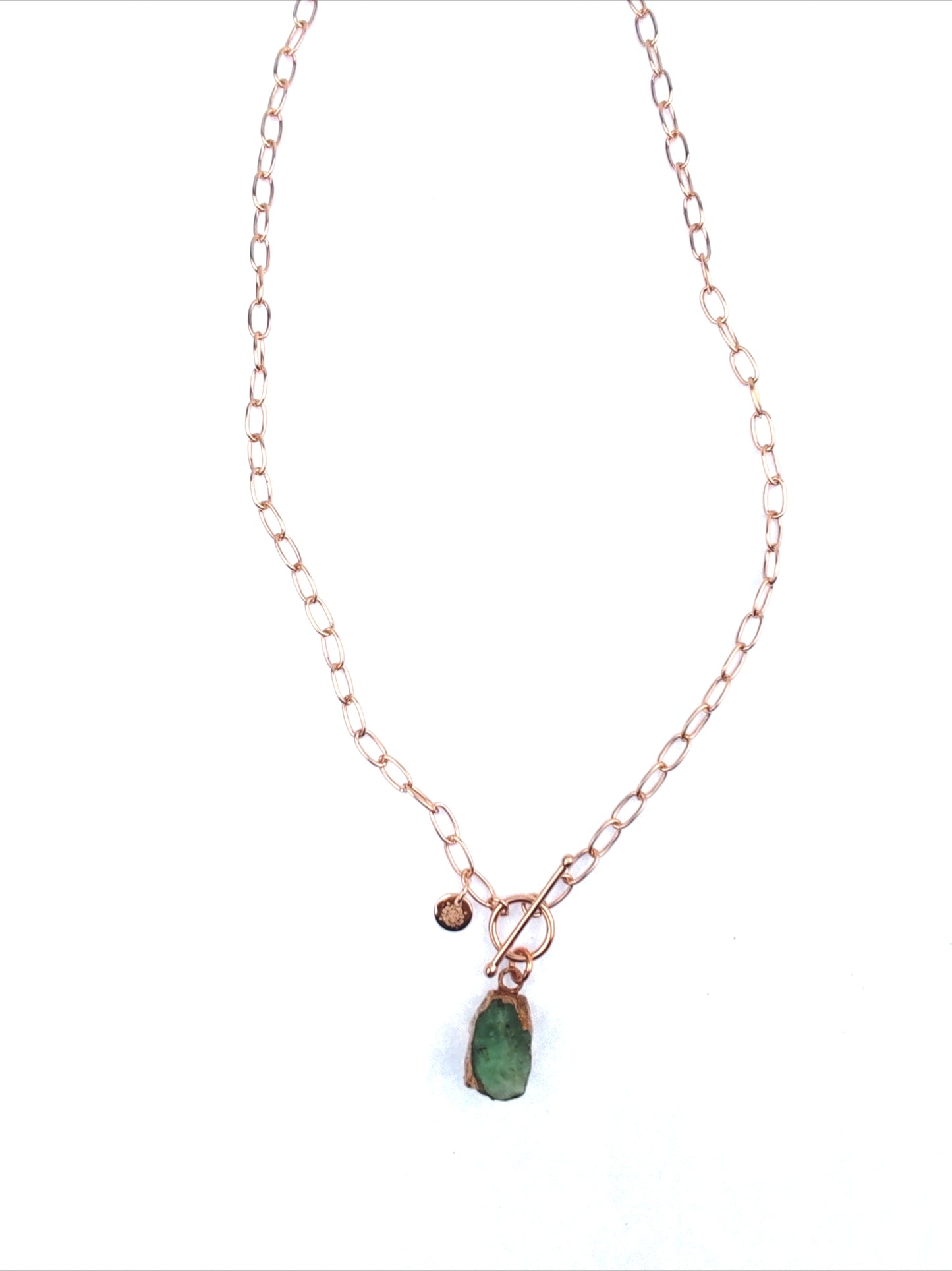 Large Emerald Toggle Clasp Necklace (May Birthstone)