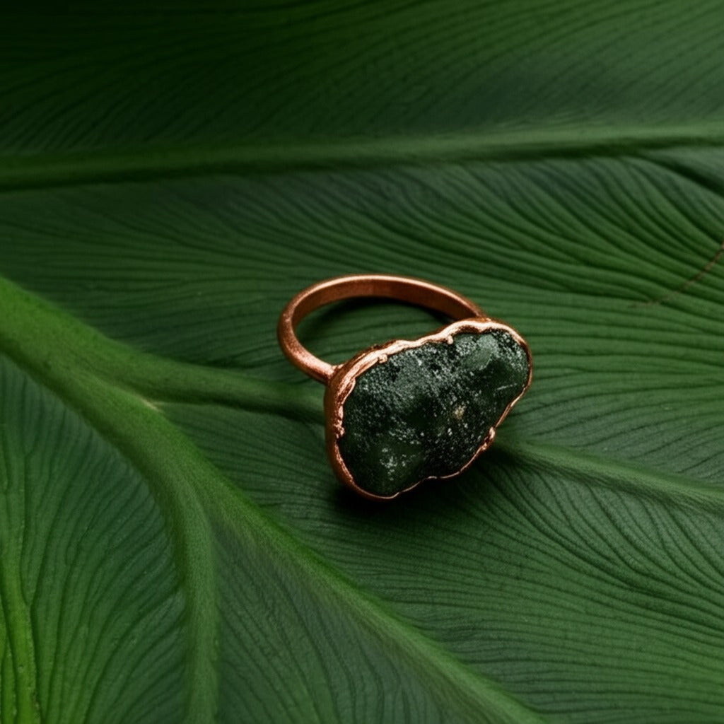 X Large Emerald Solitaire Ring, Horizontal (May Birthstone)