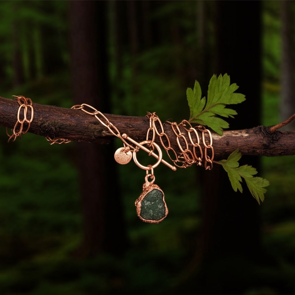 Large Emerald Toggle Clasp Necklace