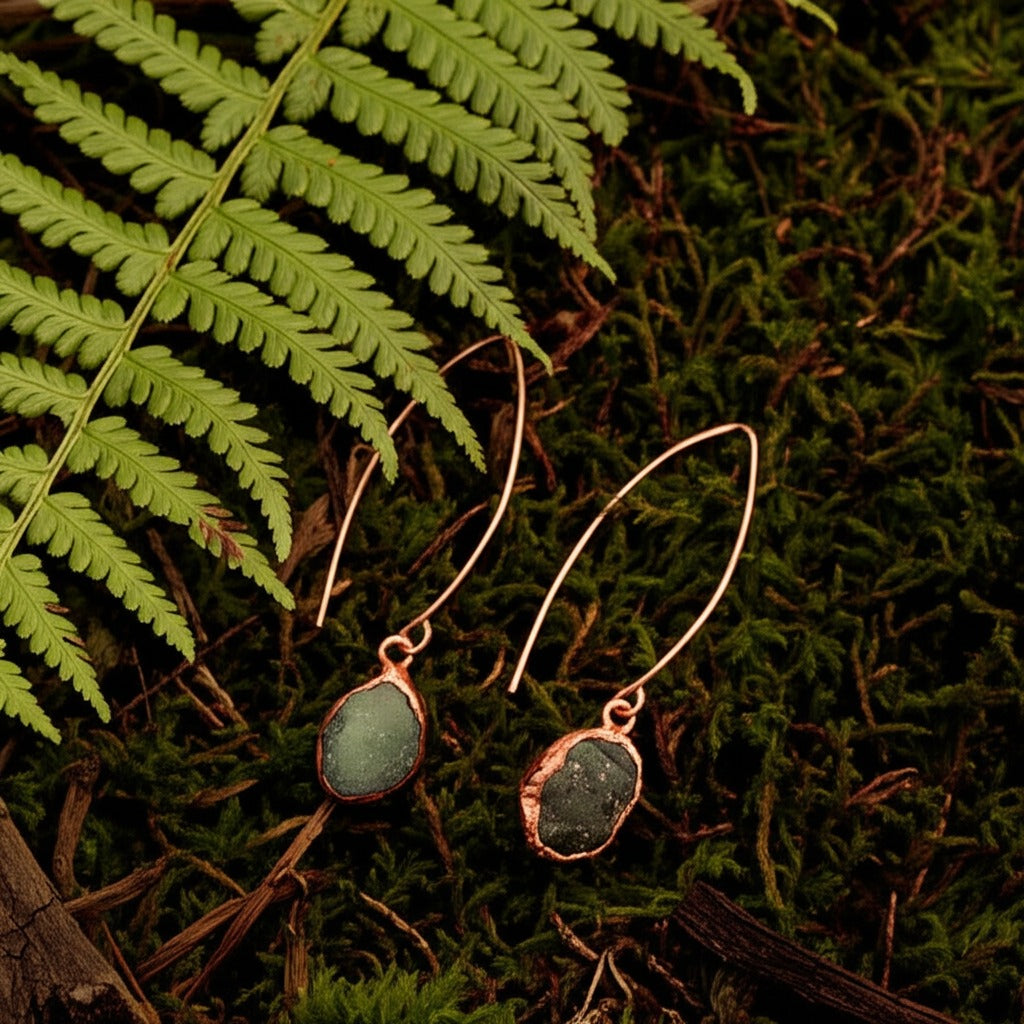 Large Emerald Long Dangly Earrings