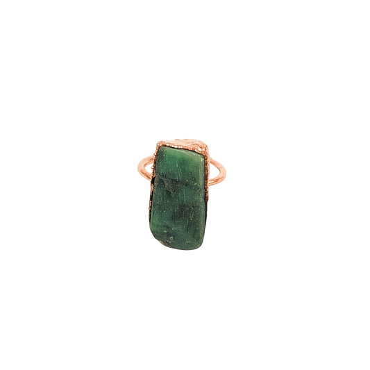 X Large Emerald Solitaire Ring, Vertical (May birthstone)