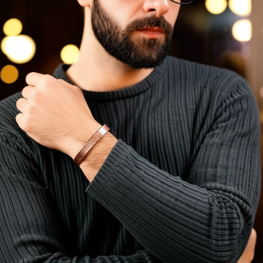 Flat Hammered Cuff Bracelet