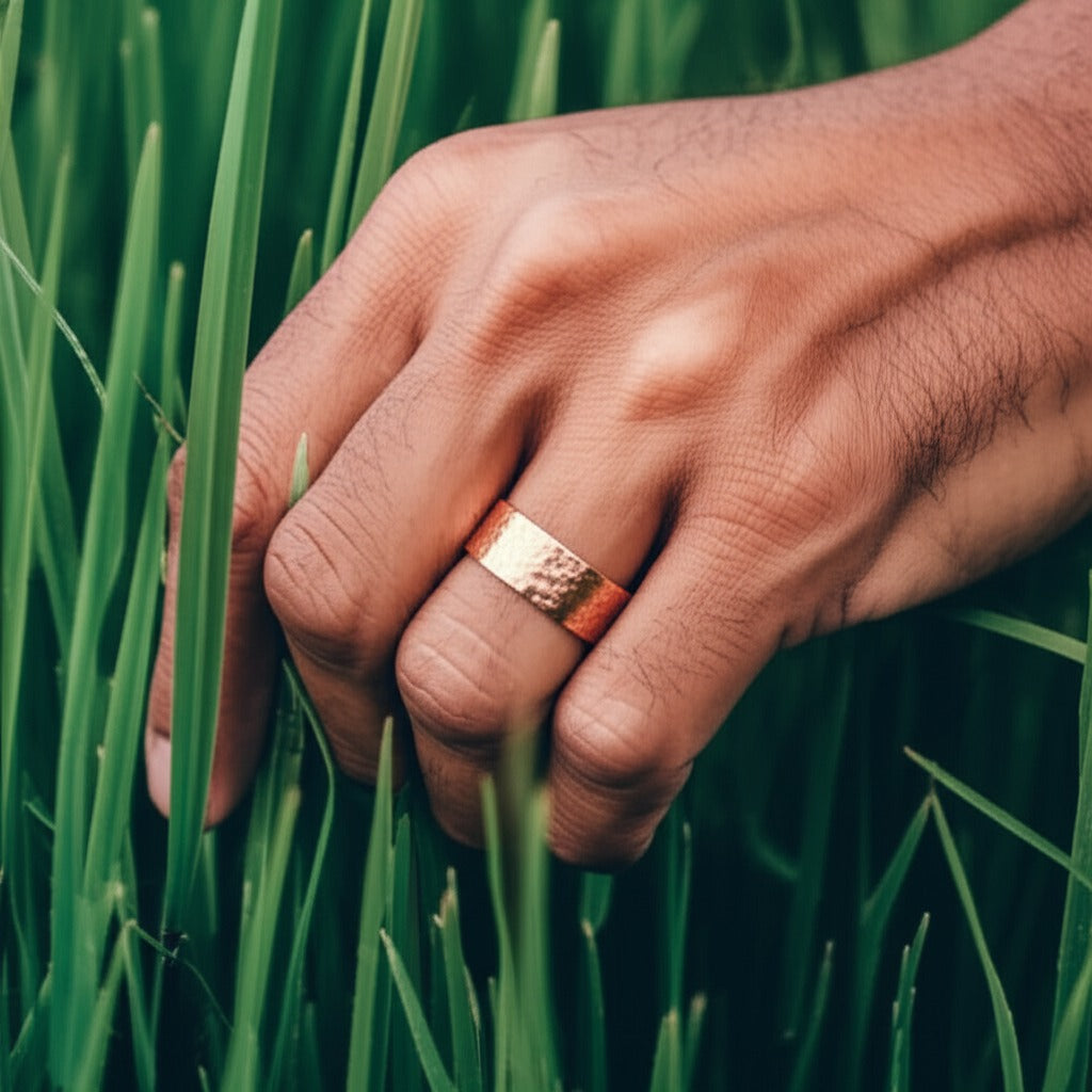 Flat Hammered Ring
