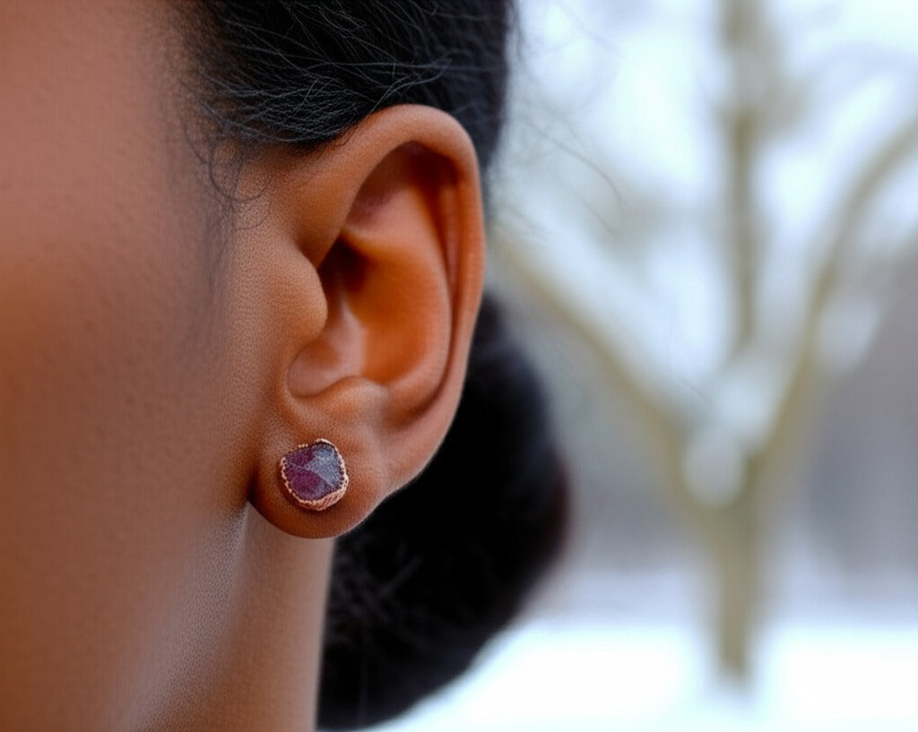 Large Ruby Studs