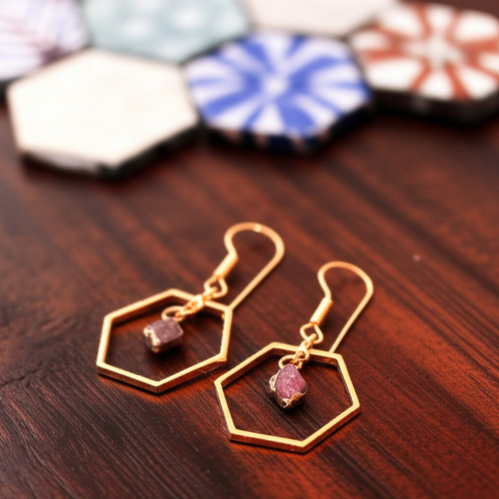 Hexagon Earrings