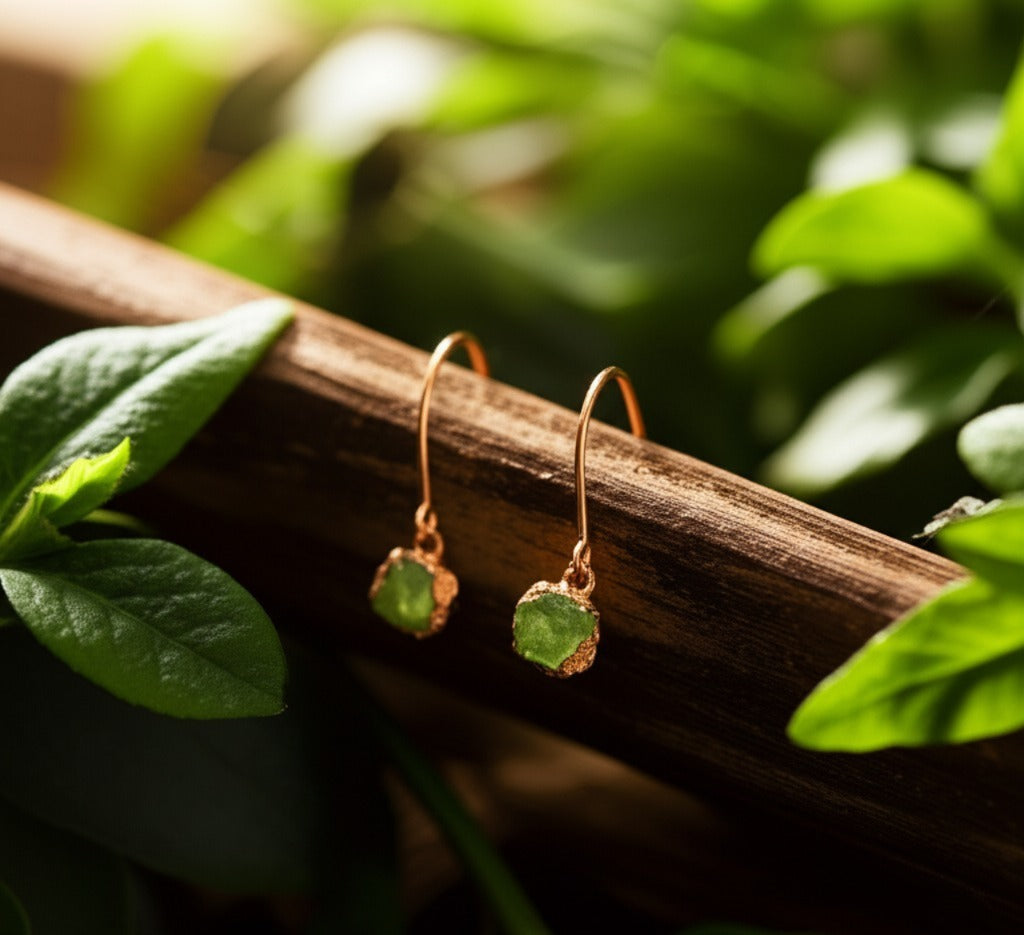 Small Peridot Short Dangly Earrings