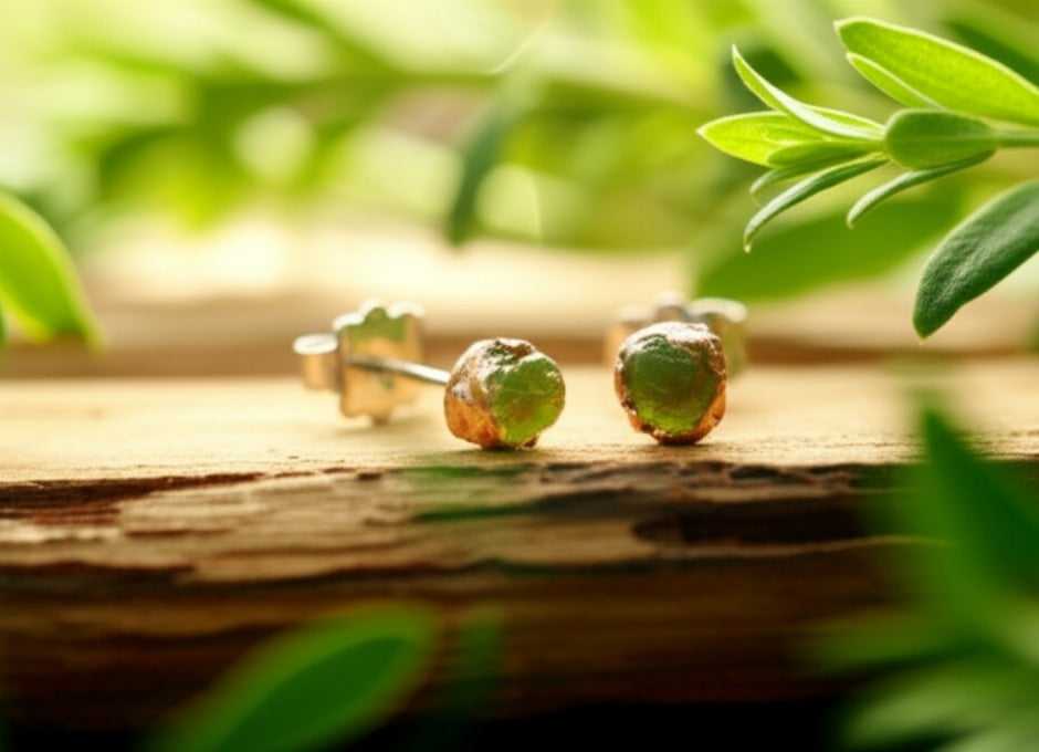 Large Peridot Studs