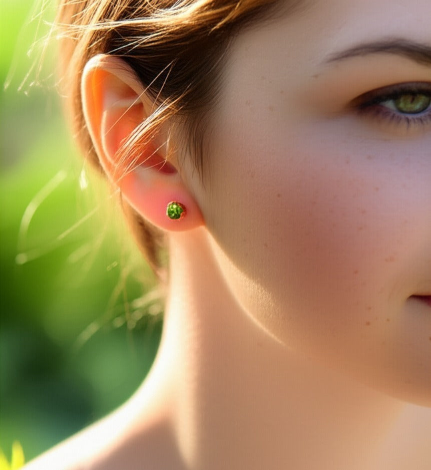 Small Peridot Studs