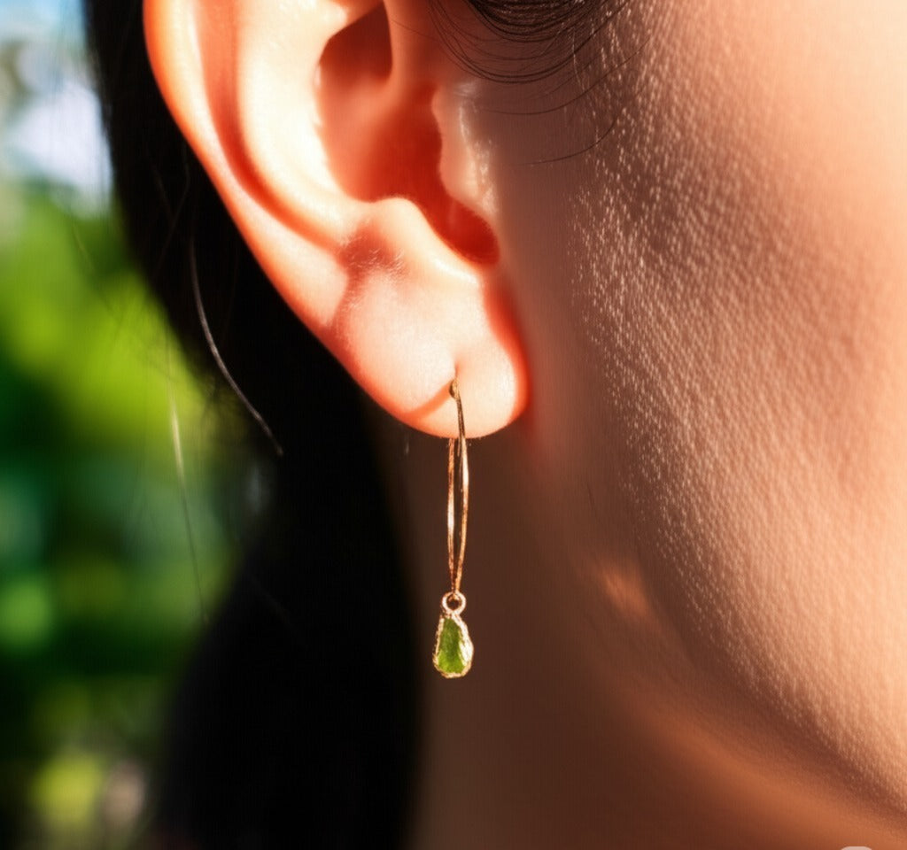 Large Peridot Hoops