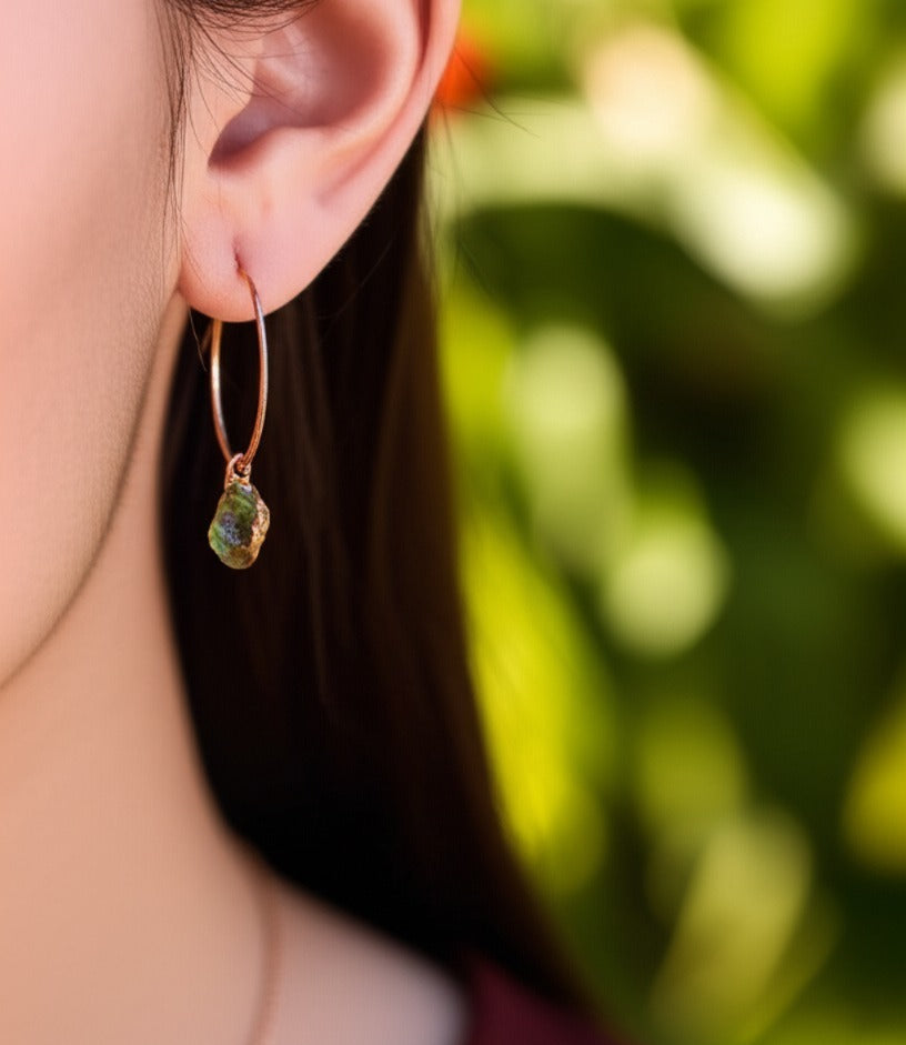 Medium Peridot Hoops