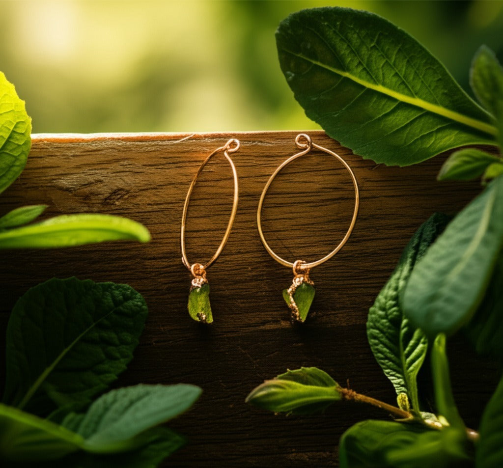 Large Peridot Hoops