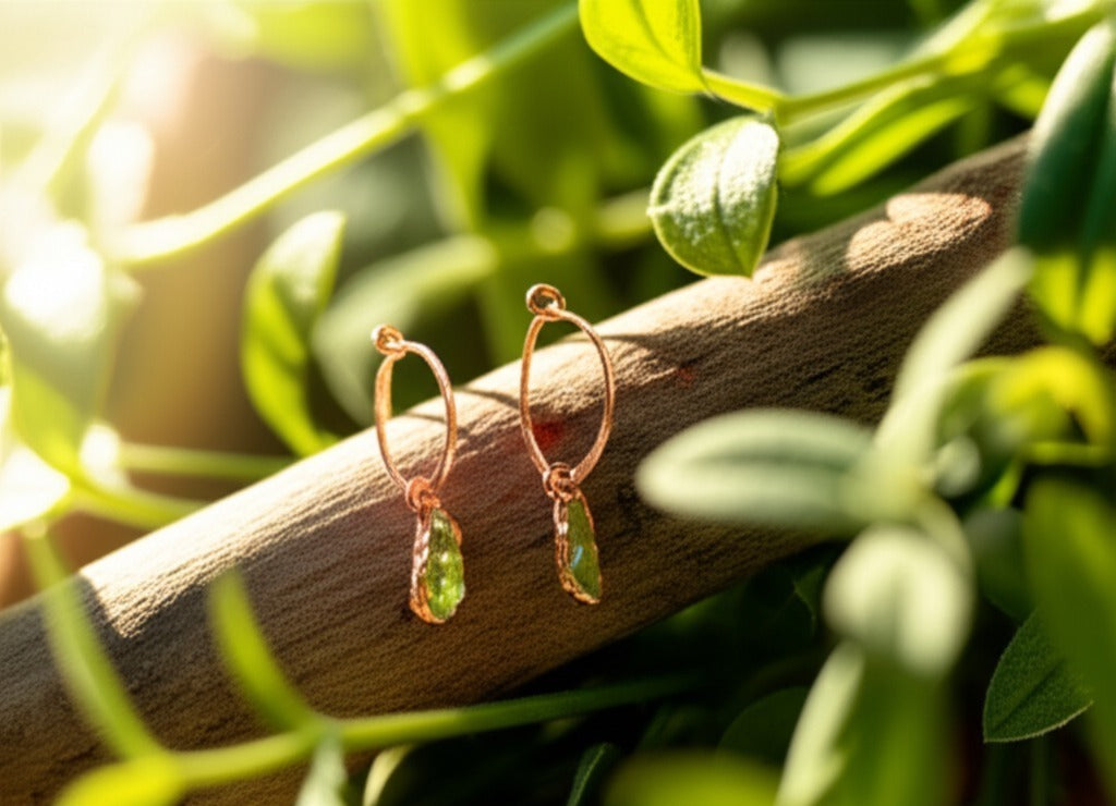 Small Peridot Hoops