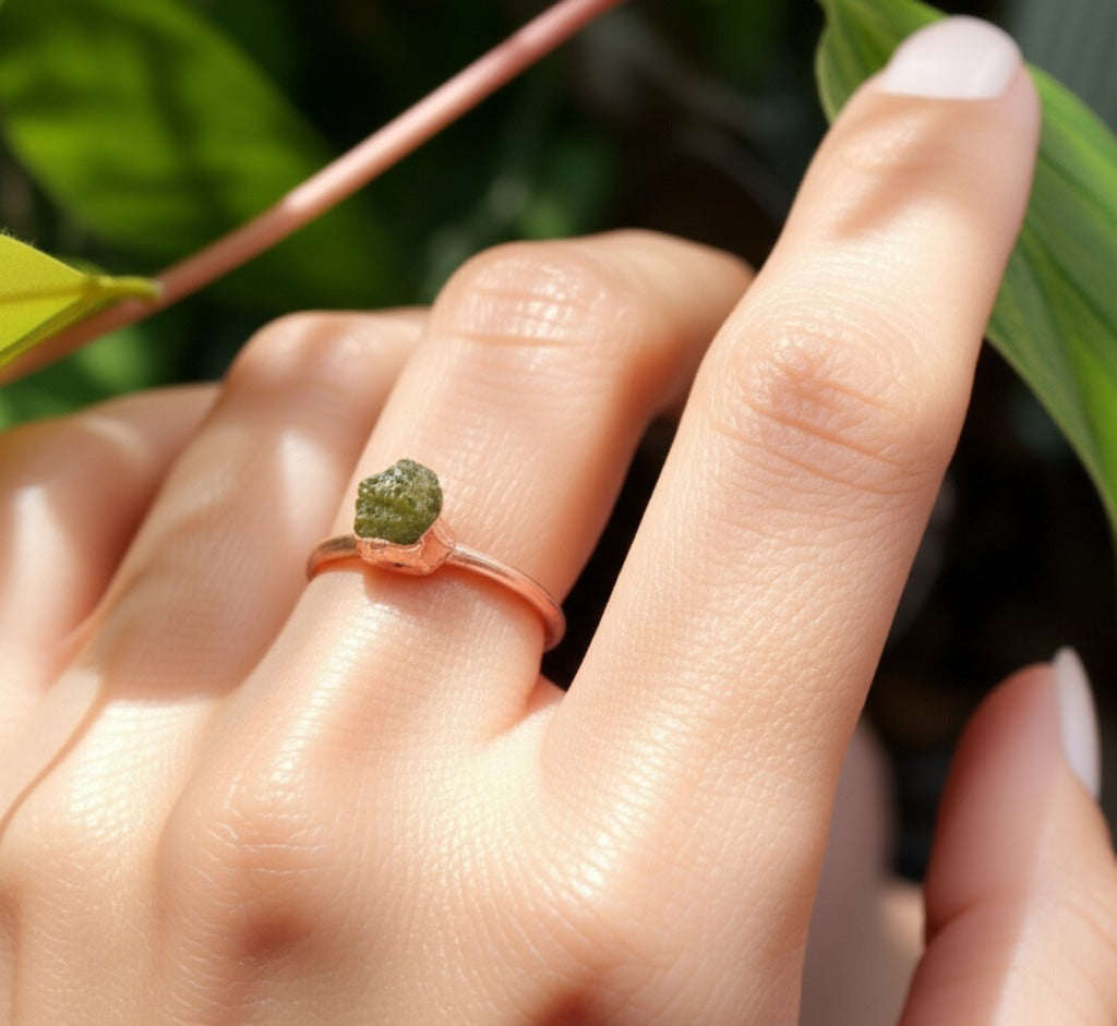 Small Peridot Solitaire Ring
