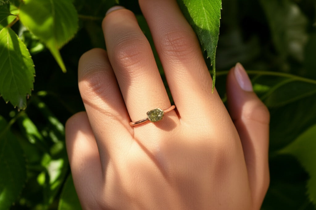 Small Peridot Solitaire Ring