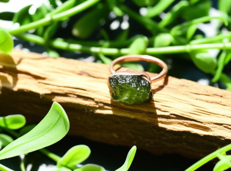 Large Peridot Solitaire Ring