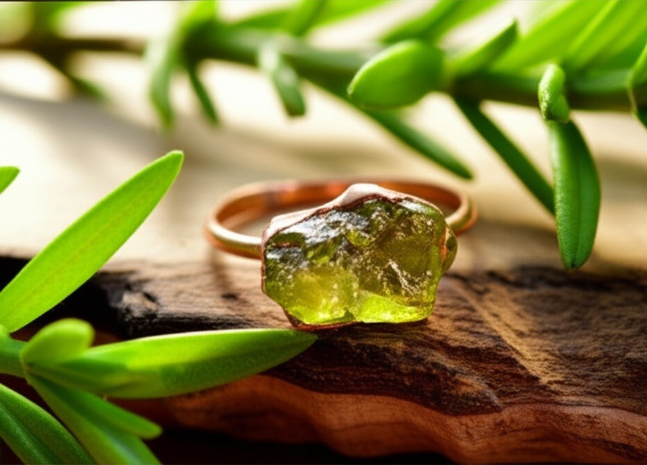 Large Peridot Solitaire Ring
