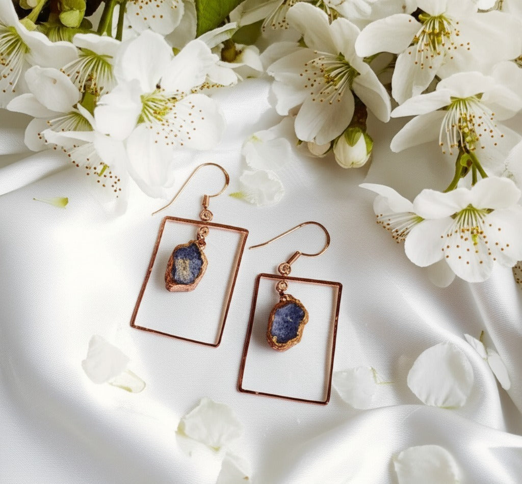 Sapphire Rectangle Earrings