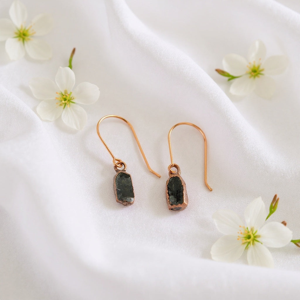 Small Sapphire Short Dangly Earrings