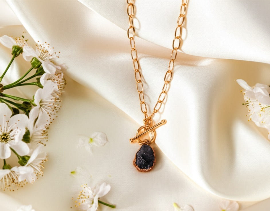 Large Sapphire Toggle Clasp Necklace