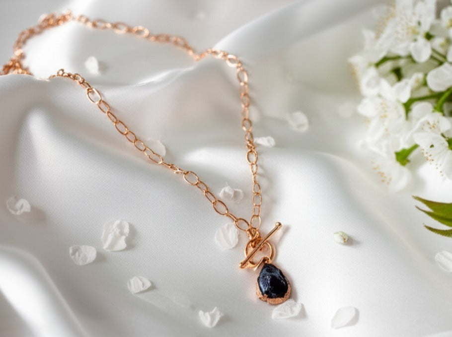 Large Sapphire Toggle Clasp Necklace