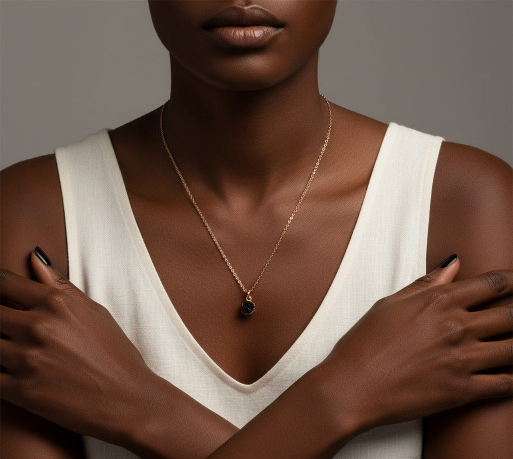 Small Black Tourmaline Necklace