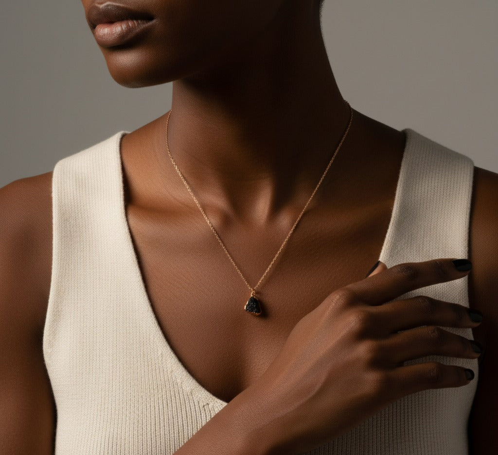 Large Black Tourmaline Necklace