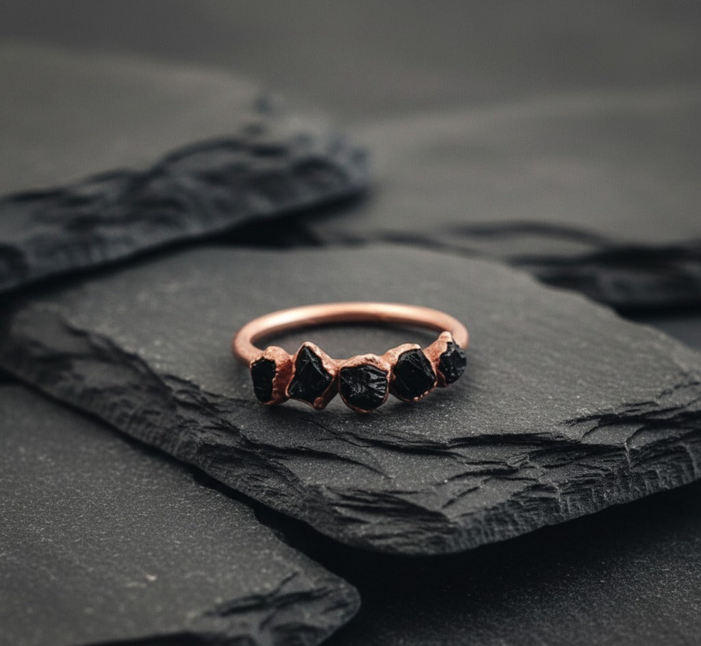 Black Tourmaline Eternity Ring