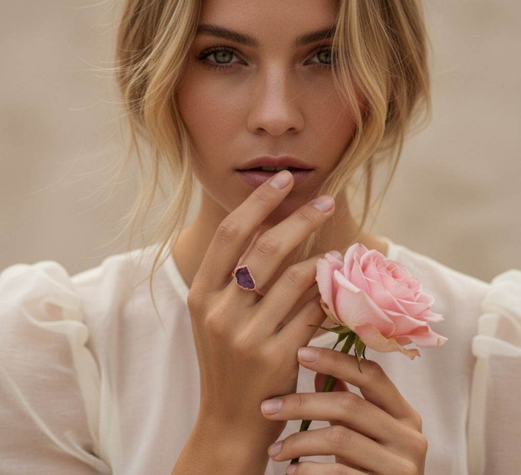 Large Pink Tourmaline Solitaire Ring