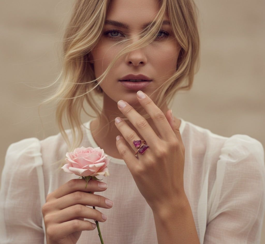 Large Open Pink Tourmaline Ring