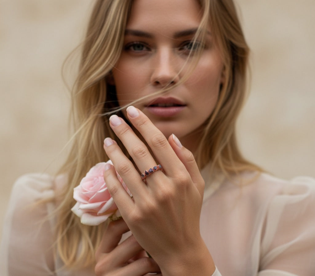 Pink Tourmaline Eternity Ring