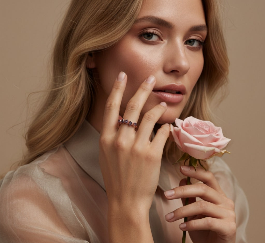 Pink Tourmaline Eternity Ring