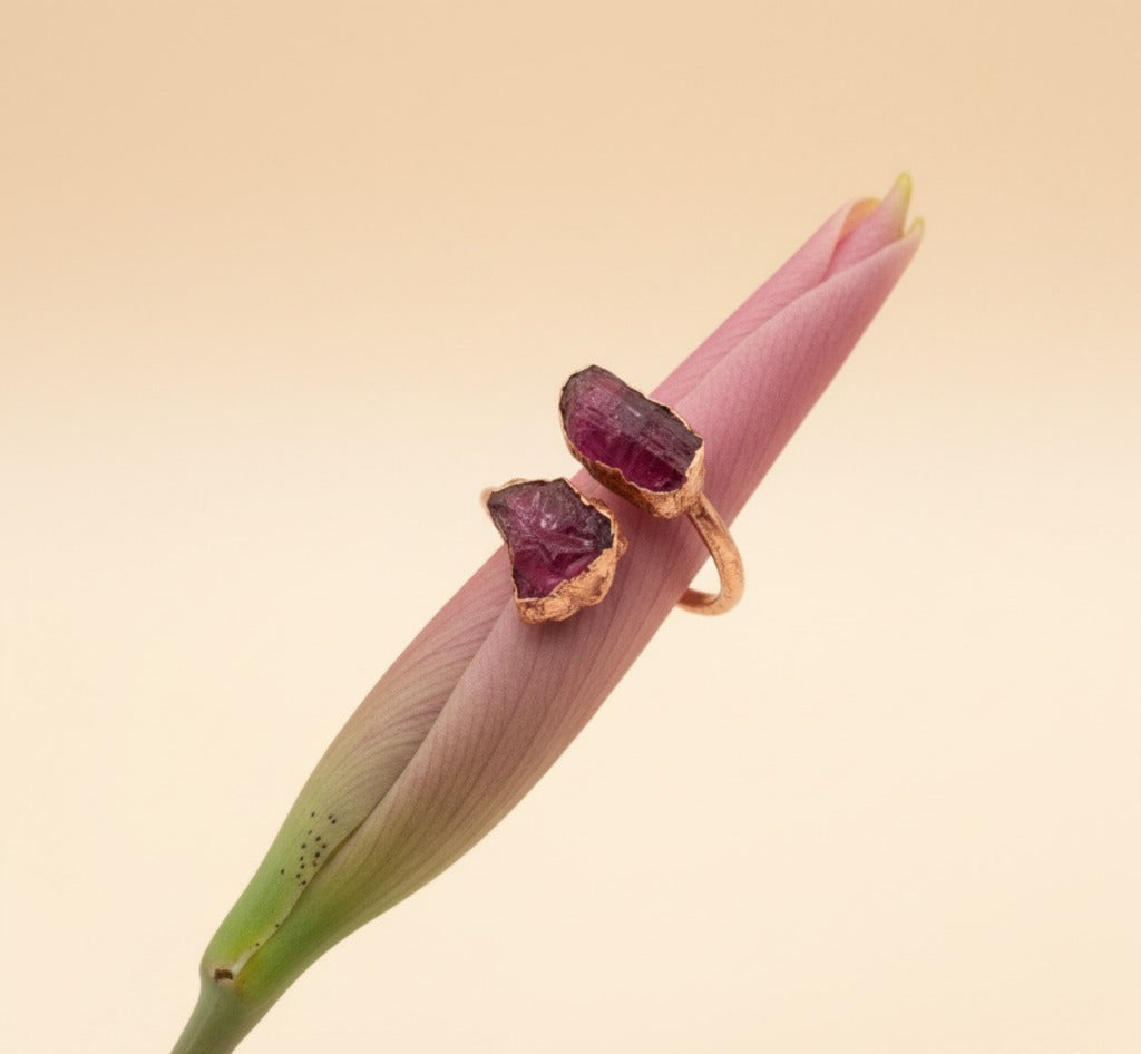 Large Open Pink Tourmaline Ring