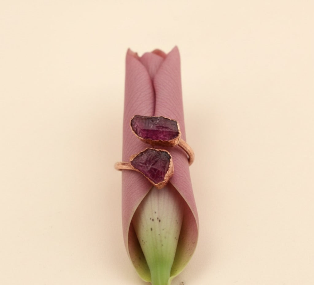 Large Open Pink Tourmaline Ring